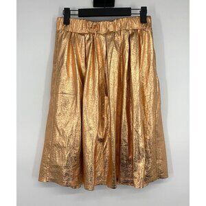 Anthropologie Moulinette Soeurs Skirt Copper Pleated Foil
